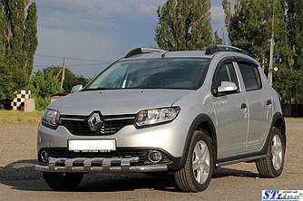 Передня дуга ST015 (нерж.) - Renault Sandero 2013+ рр.