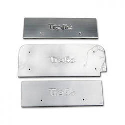 Накладки на пороги Carmos (3 шт., нерж.) - Renault Trafic 2001-2015 рр.