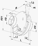 Вентилятор відцентровий канальний Вентс ВК 100, однофазний, потужність 81Вт, обсяг 290м3/год, фото 6