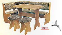 Кухонний куток з простим столом з ДСП/Екошкіра Барон Пехотін