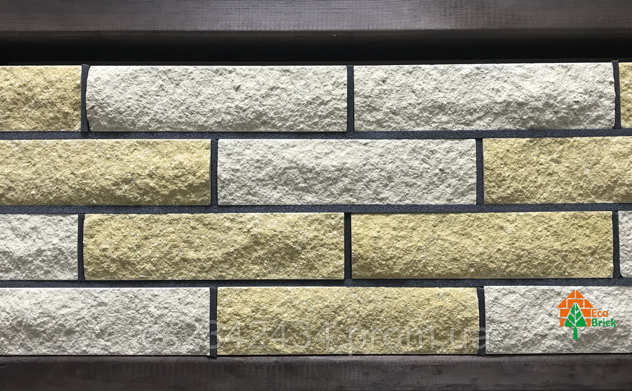 Цегла облицювальна ECOBRICK мармуровий 250x100x65 мм жовтий, слонова кістка