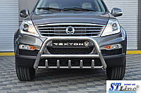 Кенгурятник WT003 (нерж) - SsangYong Rexton II 2008+ и 2013+ гг.