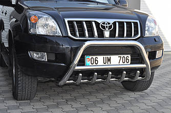 Кенгурятник низький WT003 (нерж) - Toyota LС 120 Prado