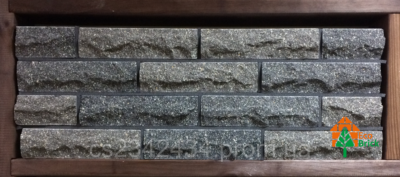 Цегла облицювальна ECOBRICK скеля 250x100x65 мм сірий, чорний