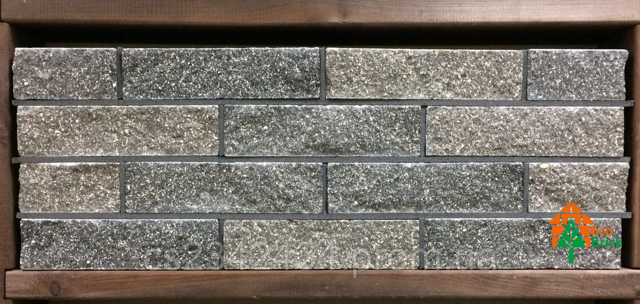 Цегла облицювальна ECOBRICK мармуровий 250x100x65 мм сірий, чорний