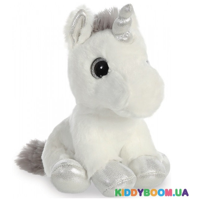 М'яка іграшка Єдиноріг Silver із сяйливими очима (20 см) Aurora 150710K