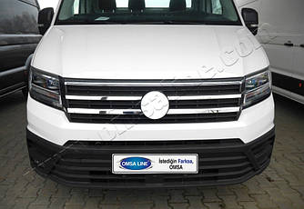 Накладки на решетку (4 шт, нерж) - Volkswagen Crafter 2017+ гг.
