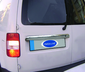 Накладка над номером (2 дверн, нерж) - Volkswagen Caddy 2004-2010 рр.