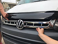 Накладки на решетку (Carmos, 2 шт, нерж.) - Volkswagen T5 рестайлинг 2010-2015 гг.