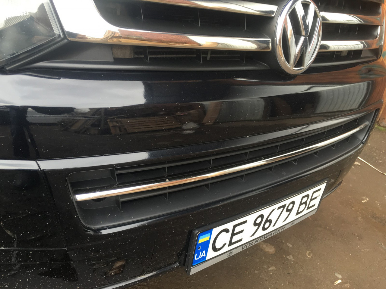 Накладка на решітку бампера (нерж) - Volkswagen T5 рестайлінг 2010-2015 рр.