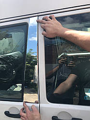 Хром на стійки (2 шт., пласт) - Volkswagen T5 рестайлінг 2010-2015 рр.