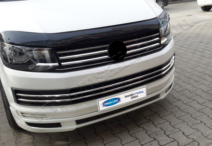 Накладки на решітку бампера (6 шт, нерж) - Volkswagen T6 2015+ рр., фото 1