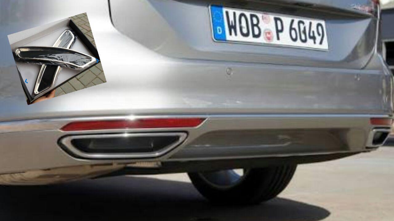 Накладки на глушник (2 шт., нерж) - Volkswagen Passat B8 2015+ рр.