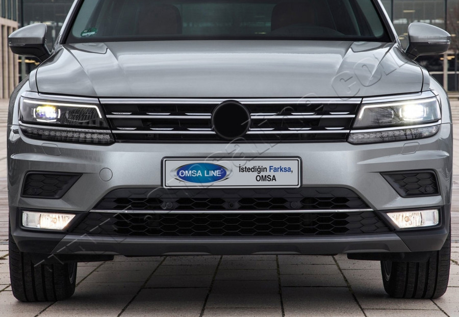 Накладка на передній бампер (нерж) Volkswagen Tiguan 2016↗, фото 1