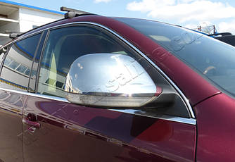 Накладки на зеркала 2008-2010 ( 2 шт, нерж) - Volkswagen Touareg 2002-2010 гг.