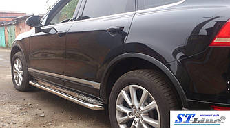 Бічні майданчики Premium (2 шт., нерж) - Volkswagen Touareg 2002-2010 рр.