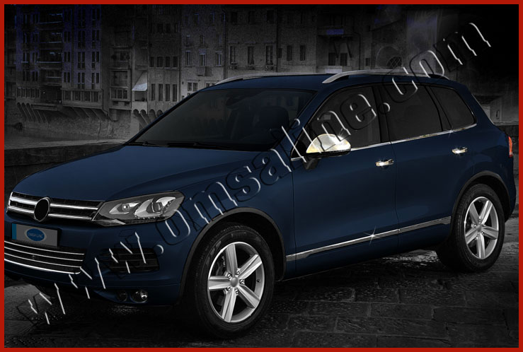 Нижній молдинг скла 6 шт, нерж) - Volkswagen Touareg 2010+/2015+ рр.