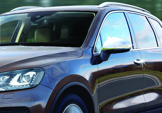 Накладки на дзеркала (2 шт., нерж.) - Volkswagen Touareg 2010+/2015+ рр., фото 1