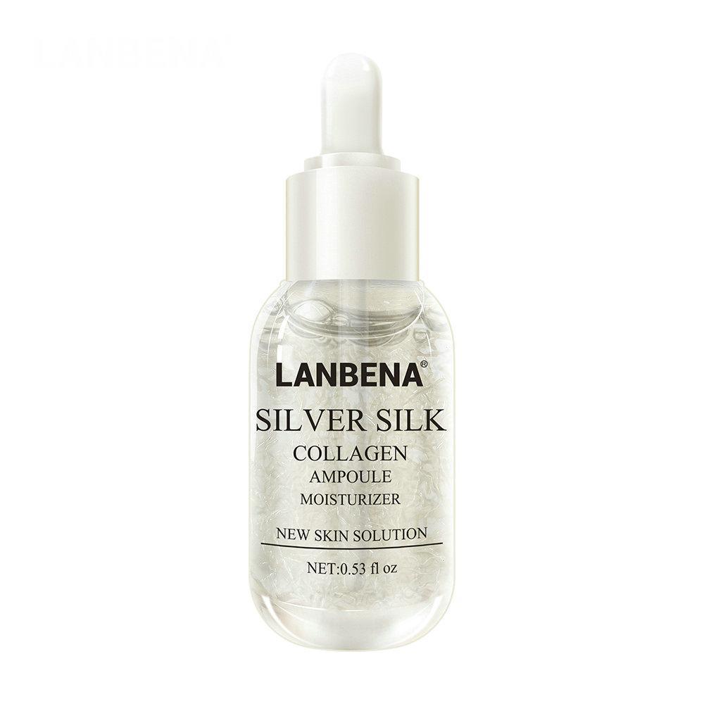 Сироватка для обличчя Lanbena Silver Silk Ampoule, срібний шовковий колаген равлика гіалуронка