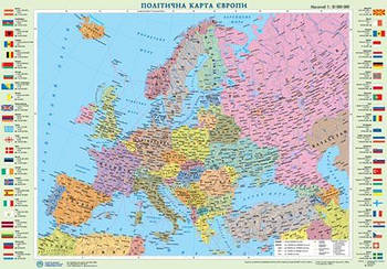 Карта Політична карта Європи 65*45см А2 Картон М1:10000000
