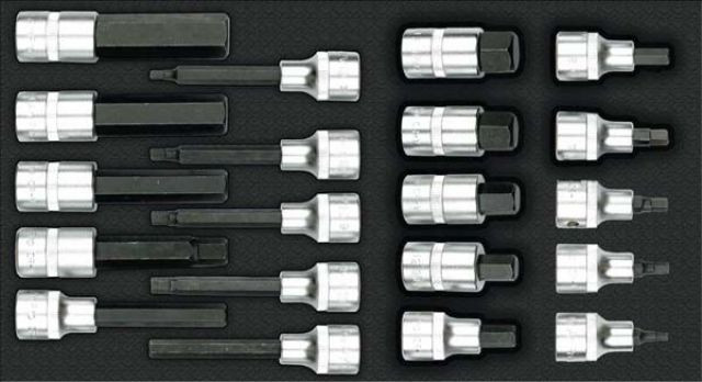 Набір головок 1/2" з шестигранниками 20 предметів AmPro T33225 (Тайвань)