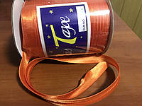 Косая бейка атласная, 15мм, цвет №169 ярко-оранжевый100м в бобине