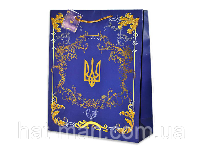 Пакет середній з гербом України (26 см* 32 см*10 см)
