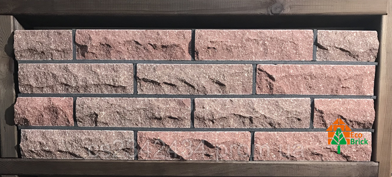 Цегла облицювальна ECOBRICK скеля 250x100x65 мм червоний, бордо