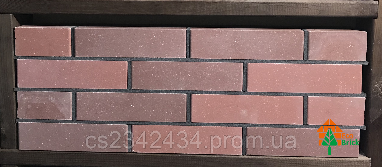Цегла облицювальна ECOBRICK гладкий 250x120x65 мм червоний, бордо