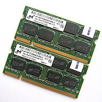 Оперативная память для ноутбука Micron SODIMM DDR2 4Gb (2Gb+2Gb) 800MHz 6400s CL6 (MT16HTF25664HZ-800J1) Б/У