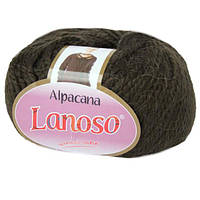 Турецкая пряжа для вязания Lanoso Alpacana №3007 коричневый (ланосо альпакана) зимняя пряжа