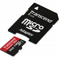 Карта пам'яті 64 Gb microSD Transcend UHS-I 400X Premium (TS16GUSDCU1)