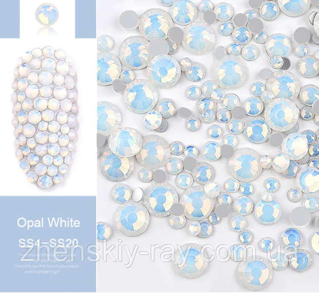 Mix каменів Swarovski різних розмірів" Білий Опал", 720 шт.