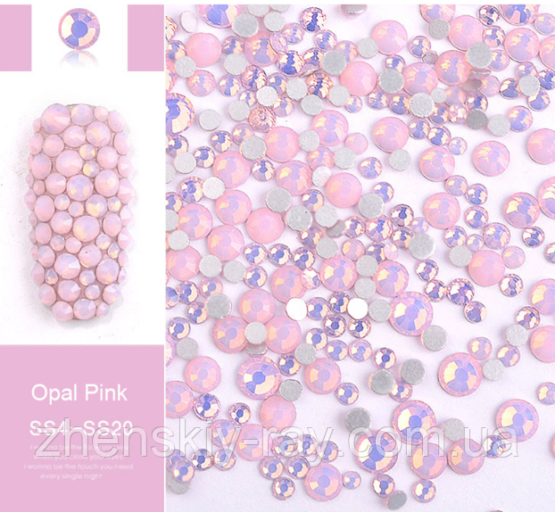 Mix каменів Swarovski різних розмірів" Рожевий Опал", 720 шт.