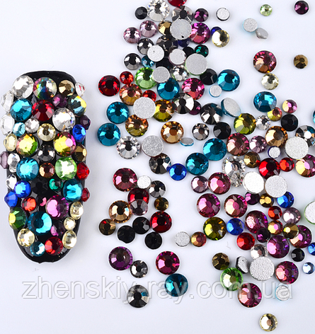 Набір каменів Swarovski різних кольорів і розмірів, 1400 шт., фото 1