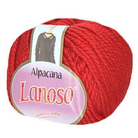 Турецкая пряжа для вязания Lanoso Alpacana №3024 красный (ланосо альпакана) зимняя пряжа