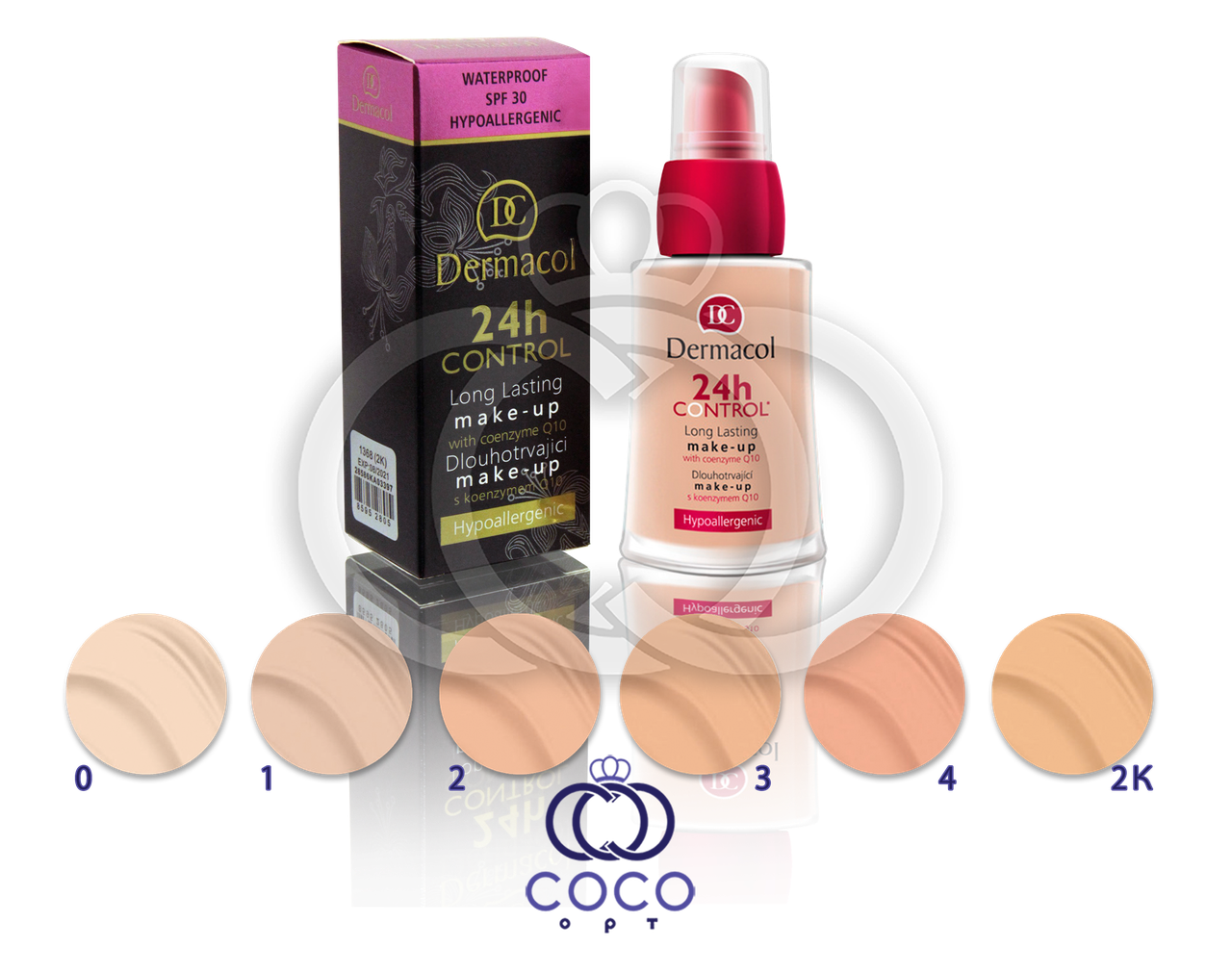 Тональний крем з коензимом Q10 Dermacol 24h Control Make-Up