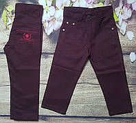 Яркие котоновые штаны для мальчика 3-7 лет (бордовые) опт пр.Турция