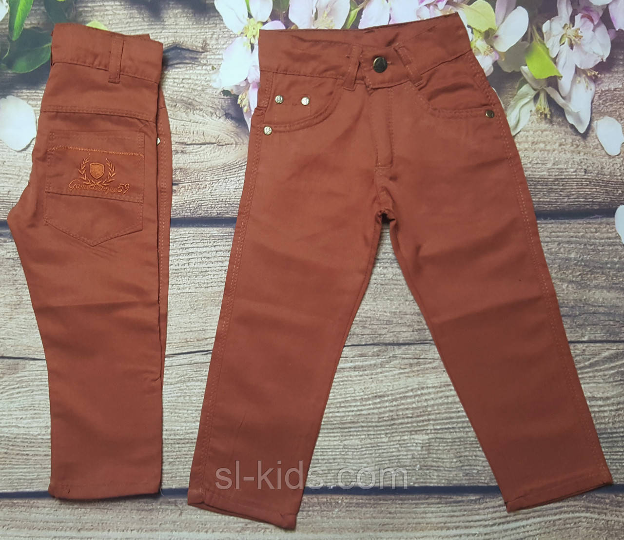 Яскраві котонові штани для хлопчика 3-7 років (цегляні) опт пр. Туреччина