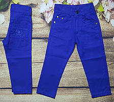 Яскраві котонові штани для хлопчика 8-12 років (яскраво сині) опт пр.Туреччина