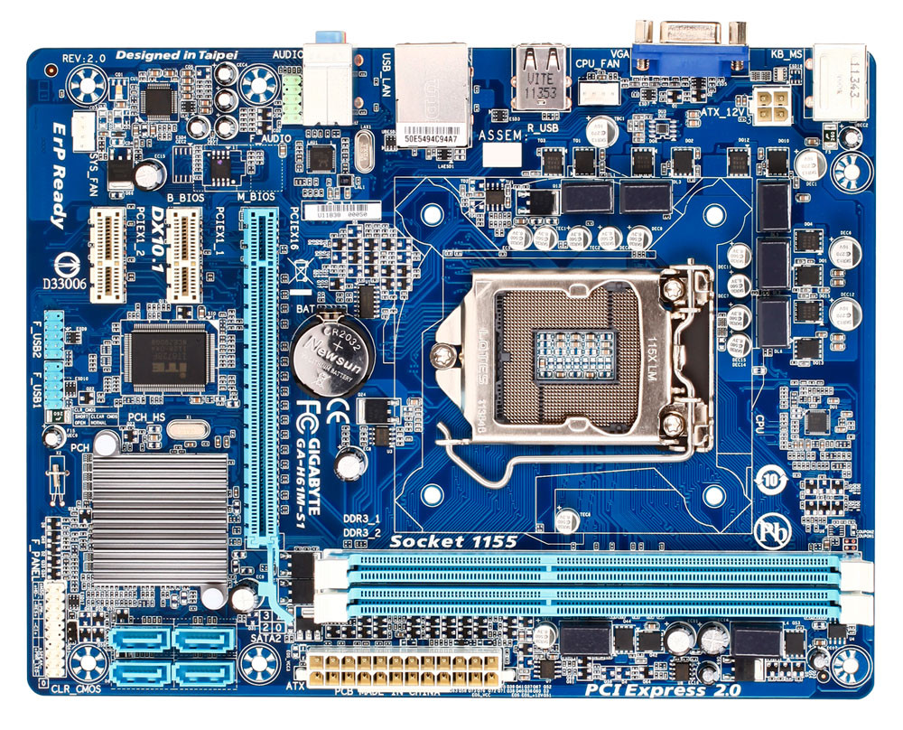 Материнська плата GIGABYTE GA-H61M-S2PV (s1155, Intel H61)