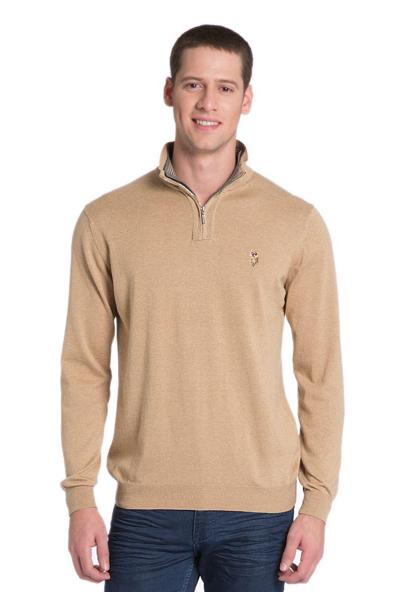 Бежевий чоловічий светр U.S. POLO Assn. Оригінал із голограмою. розмір S