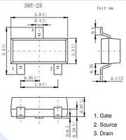 AO3402 (A29T) MOSFET транзистор N канал 30V 4A SOT23