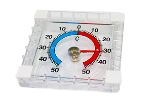 Термометр вуличний механічний віконний на липучках 7х7см, фото 2