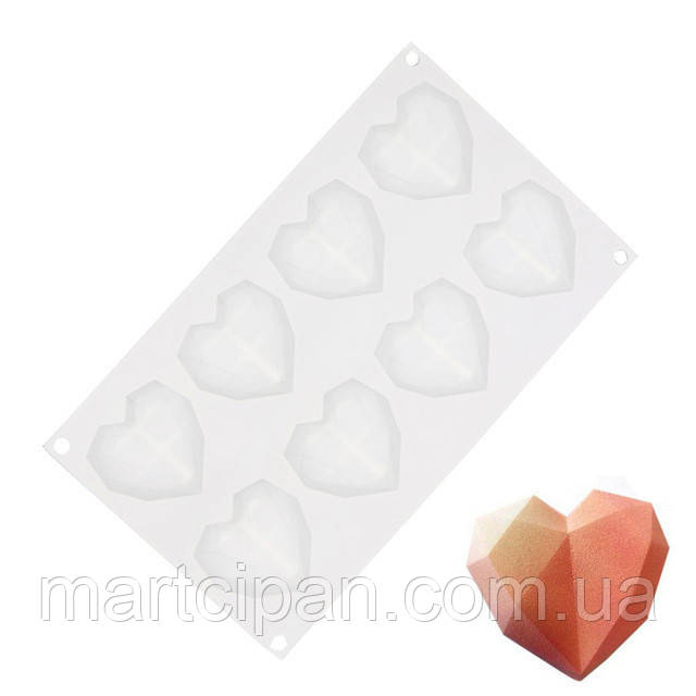 Серце грановане тістечка форма для євродесертів, фото 1