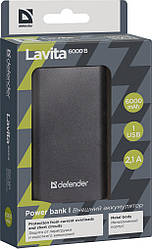 Акумулятор зовнішній Defender Lavita 6000 mAh Black (83616) Power Bank УМБ