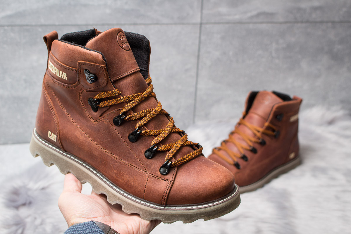 Черевики шкіряні зимові CAT Rider Nubuck руді