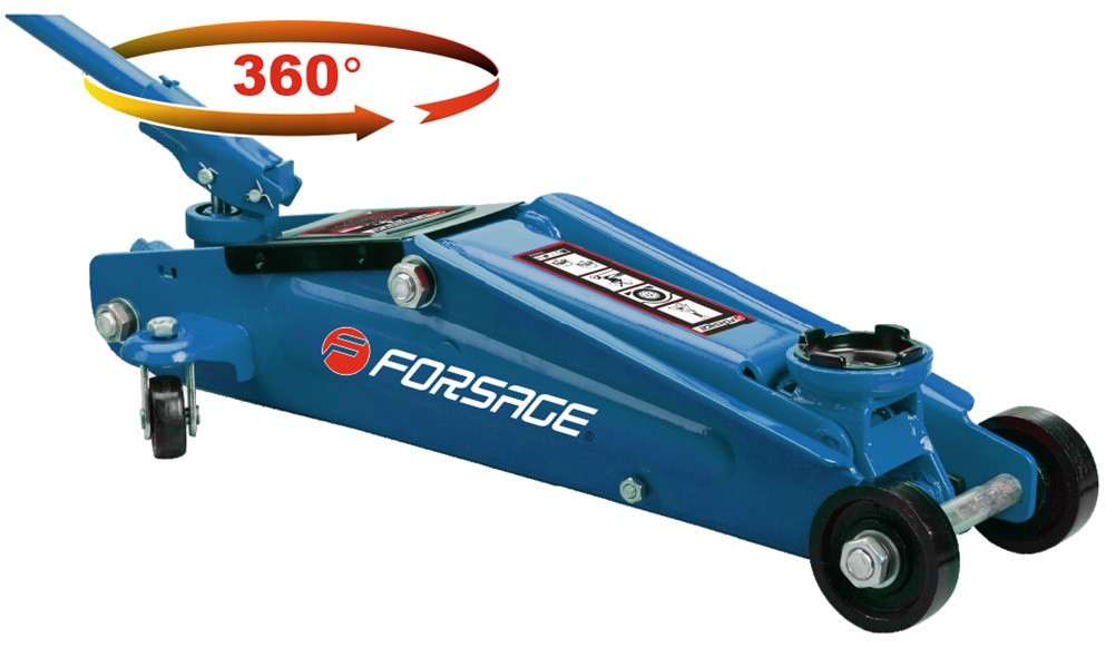 Домкрат гідравлічний підкатний з обертовою ручкою 3т (130мм-410мм)вузька база Forsage F-T83003C (Код:4084), фото 1