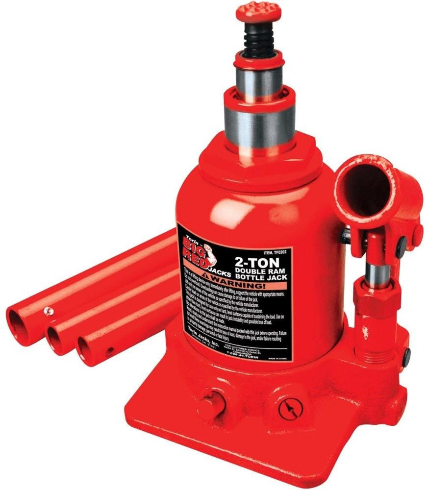 Домкрат пляшковий з двома штоками, 2т з клапаном (h min 150мм, h max 370мм), фото 1