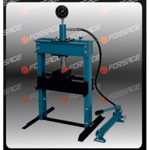 Прес настільний гідравлічний з манометром і виносним насосом 12т (висота: 0-340мм, ширина: 400мм) F-TY12001, фото 1